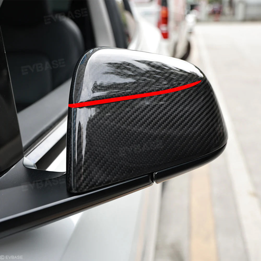 Model Y Juniper Real Carbon Fiber Side Mirror Covers Redline Performance Style Side Mirror Caps