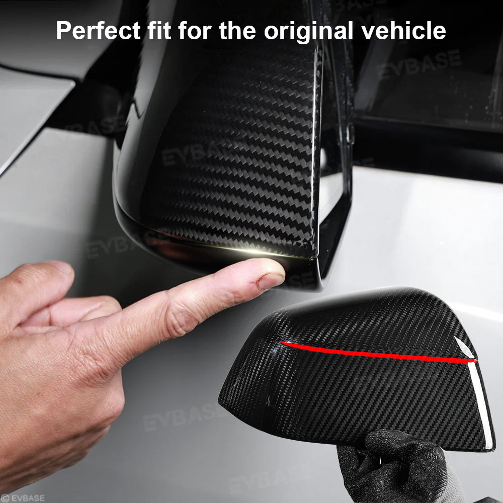 Model Y Juniper Real Carbon Fiber Side Mirror Covers Redline Performan