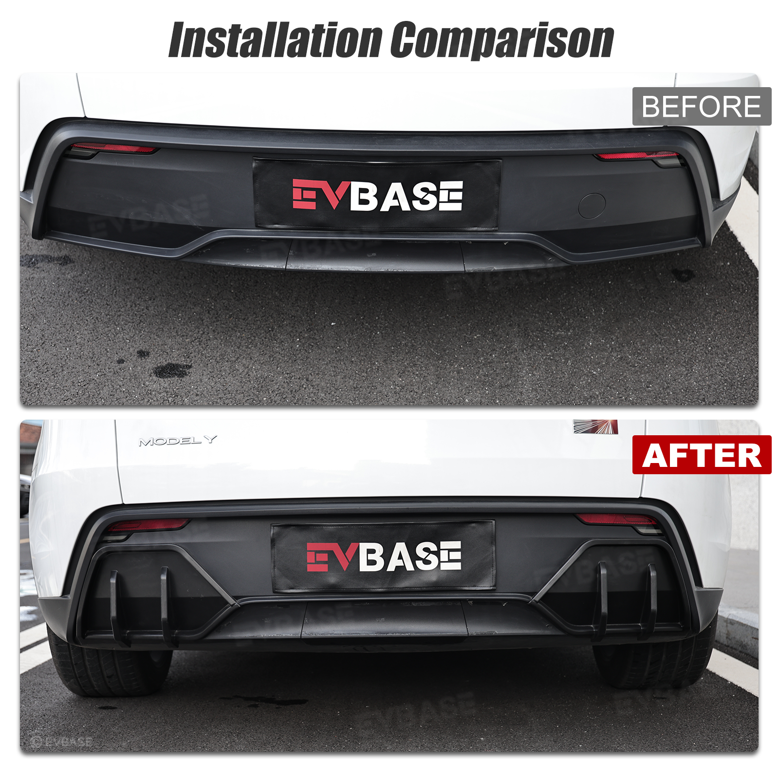 Model Y Juniper Rear Diffuser ABS Sporty Aerodynamic Rear Bumper Lip Splitter for Tesla