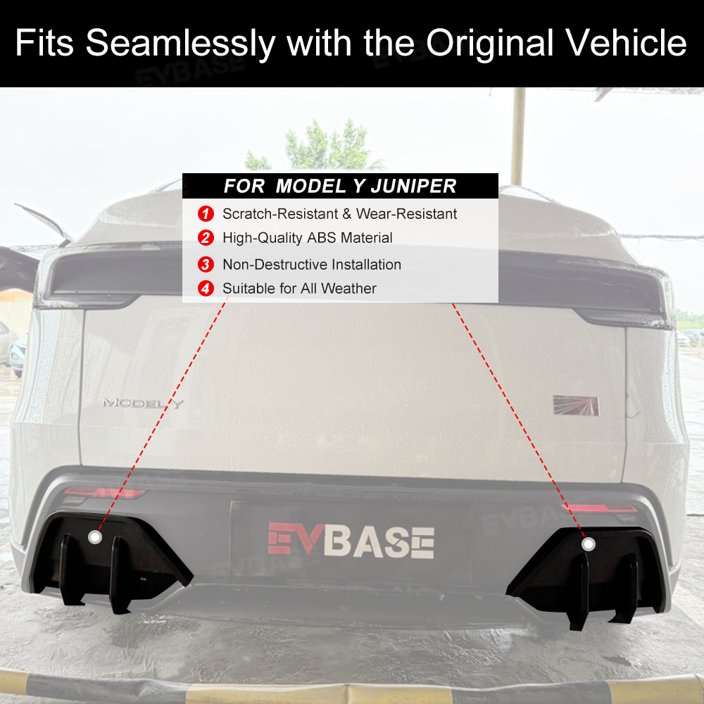 Model Y Juniper Rear Diffuser ABS Sporty Aerodynamic Rear Bumper Lip Splitter for Tesla
