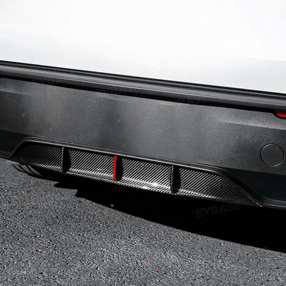 Model Y Juniper Rear Diffuser Real Carbon Fiber Bumper Lip Sport Style Red Trim for Tesla