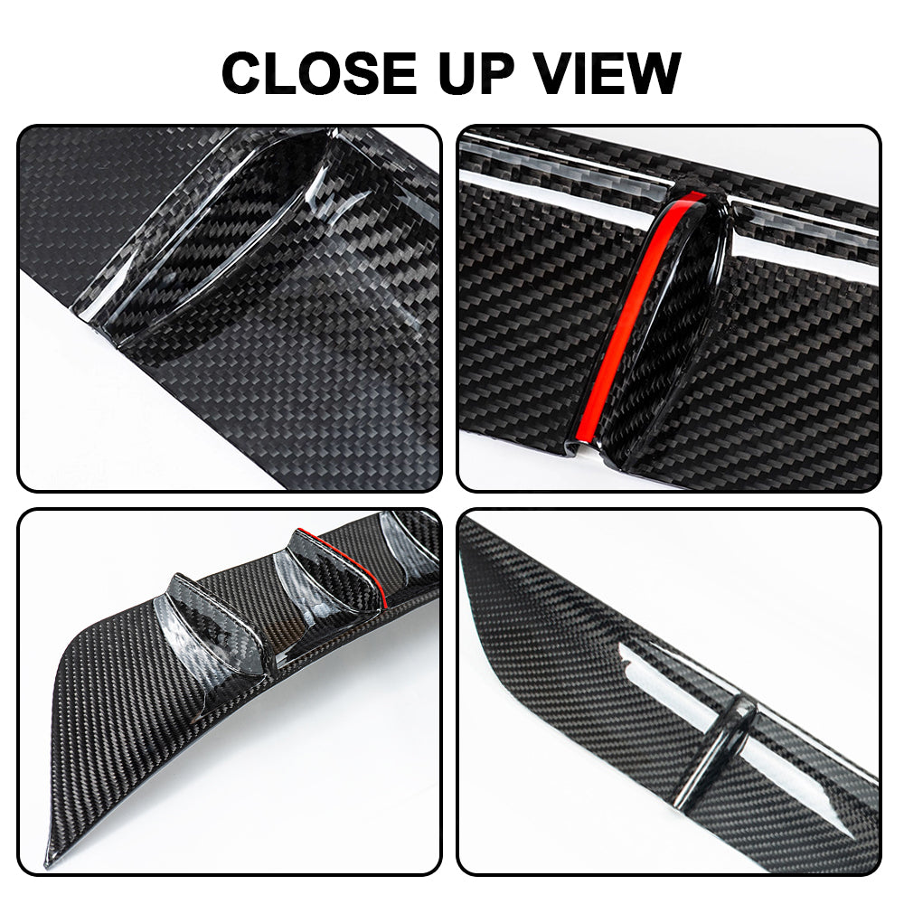 Model Y Juniper Rear Diffuser Real Carbon Fiber Bumper Lip Sport Style Red Trim for Tesla
