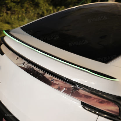 Model Y Juniper Rear Spoiler Tail Wing Real Carbon Fiber Performance Trunk Lip with Fluorescent Glow Edge