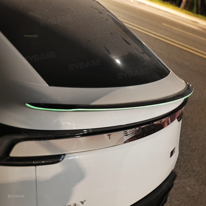 Model Y Juniper Rear Spoiler Tail Wing Real Carbon Fiber Performance Trunk Lip with Fluorescent Glow Edge