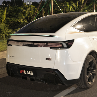 Model Y Juniper Rear Spoiler Tail Wing Real Carbon Fiber Performance Trunk Lip with Fluorescent Glow Edge