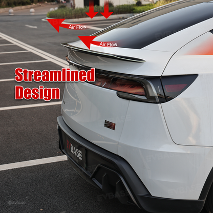 Model Y Juniper Rear Spoiler Tail Wing Real Carbon Fiber Performance Trunk Lip with Fluorescent Glow Edge