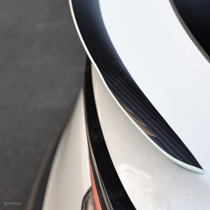 Model Y Juniper Rear Spoiler Tail Wing Real Carbon Fiber Performance Trunk Lip with Fluorescent Glow Edge