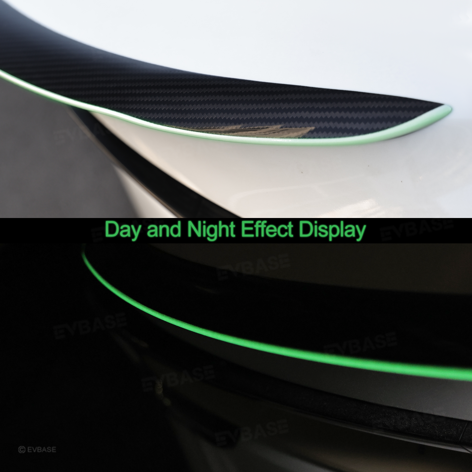 Model Y Juniper Rear Spoiler Tail Wing Real Carbon Fiber Performance Trunk Lip with Fluorescent Glow Edge