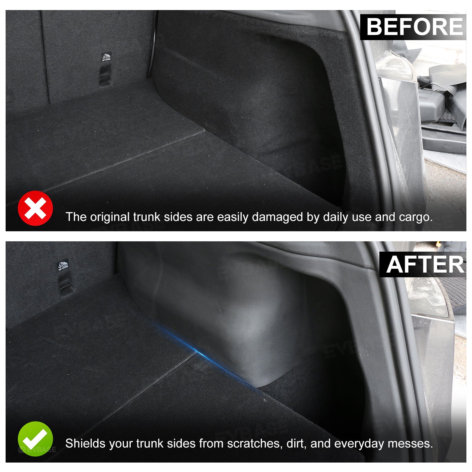 Model Y Juniper Rear Trunk Side Protectors TPE Interior Protection Covers for Tesla