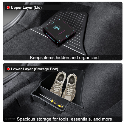 Model Y Juniper Rear Trunk Storage Box TPE Side Cargo Organizer Bins 2.0 with Lids for Tesla