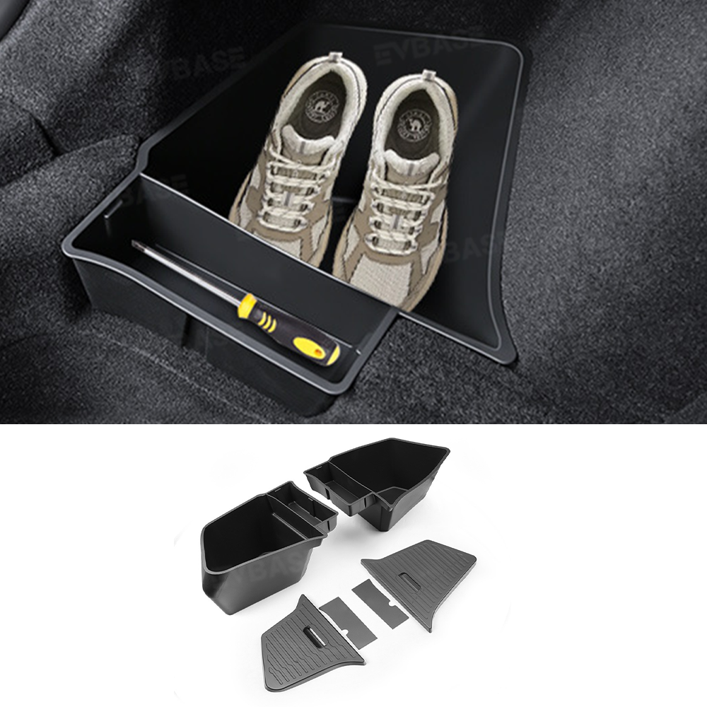Model Y Juniper Rear Trunk Storage Box TPE Side Cargo Organizer Bins 2.0 with Lids for Tesla