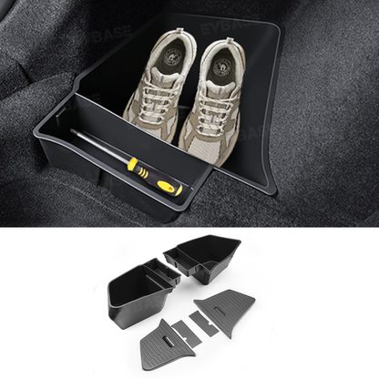 Model Y Juniper Rear Trunk Storage Box TPE Side Cargo Organizer Bins 2.0 with Lids for Tesla