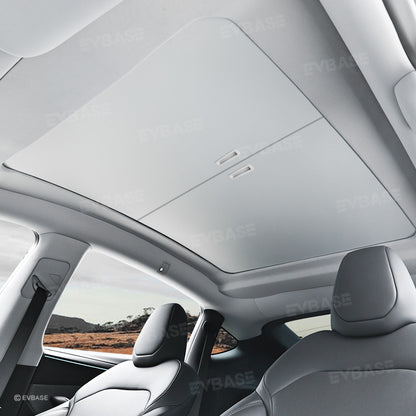 Model Y Juniper Retractable Sunshade for Tesla Glass Roof Sunshade With Roll Fabric Style Heat Insulation UV Protection