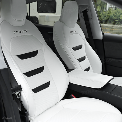 Model Y Juniper Seat Covers NAPPA Leather Full Coverage Seat Protector with Tesla Style Lettering