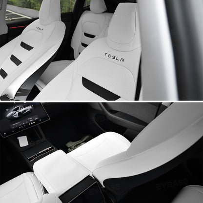 Model Y Juniper Seat Covers NAPPA Leather Full Coverage Seat Protector with Tesla Style Lettering