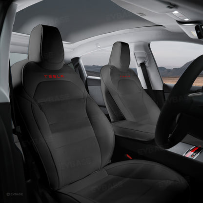 Model Y Juniper Seat Covers NAPPA Leather Full Coverage Seat Protector with Tesla Style Lettering