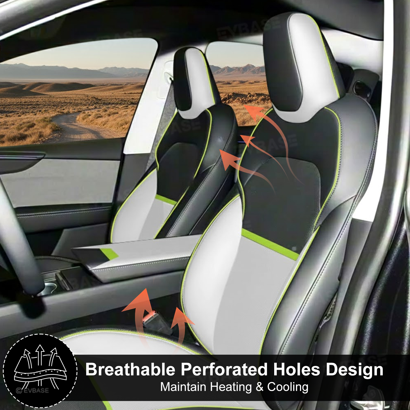 Model Y Juniper Seat Cover NAPPA Leather Seat Protector Airbag Compatible Cyber-inspired Design