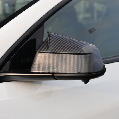 Model Y Juniper Side Mirror Cover Real Carbon Fiber Rearview Mirror Cap with Split-Line Racing-Inspired Design