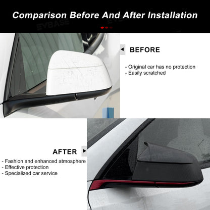 Model Y Juniper Side Mirror Cover Real Carbon Fiber Rearview Mirror Cap with Split-Line Racing-Inspired Design