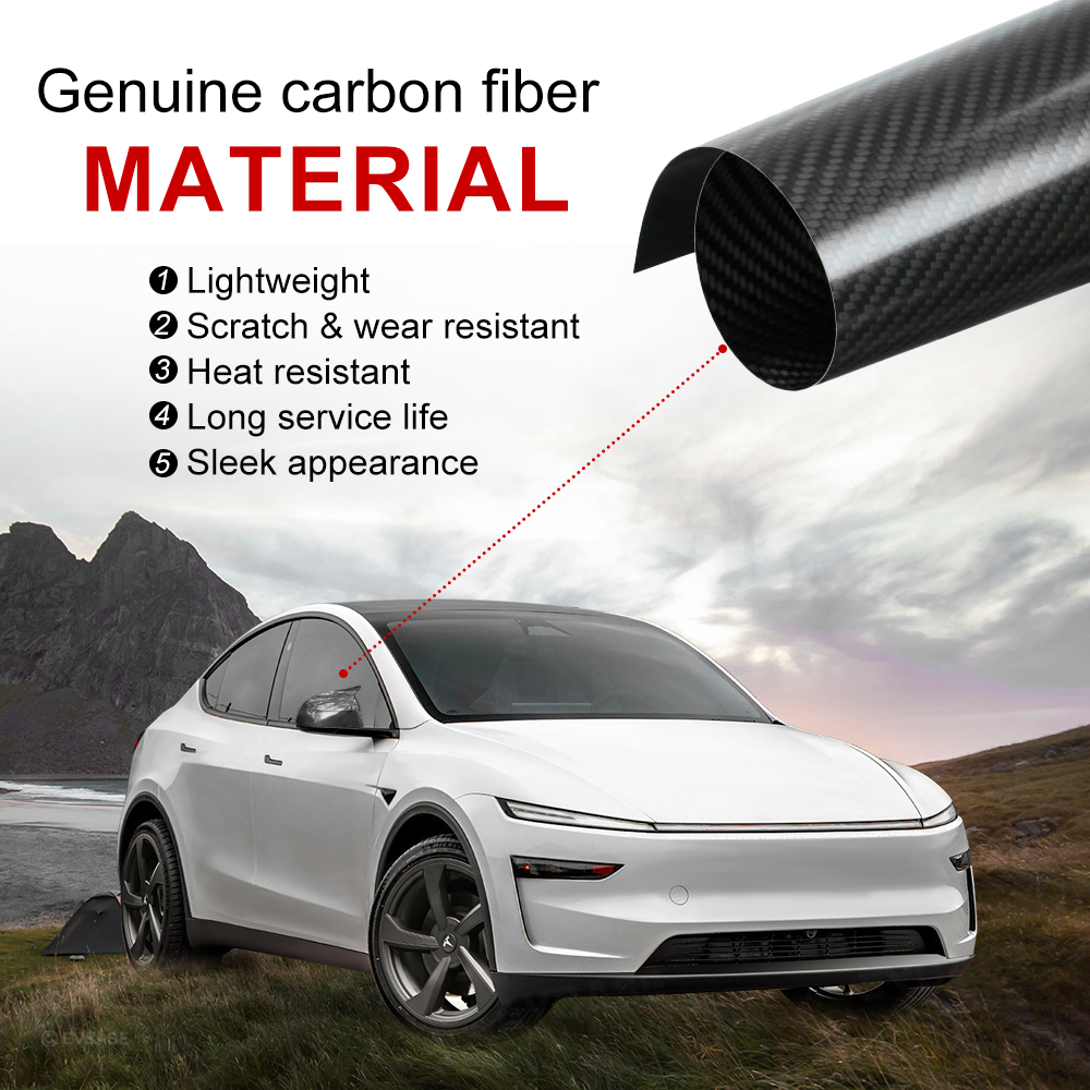 Model Y Juniper Side Mirror Cover Real Carbon Fiber Rearview Mirror Cap with Split-Line Racing-Inspired Design