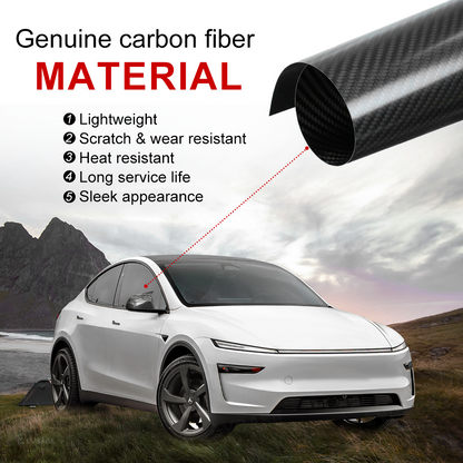 Model Y Juniper Side Mirror Cover Real Carbon Fiber Rearview Mirror Cap with Split-Line Racing-Inspired Design