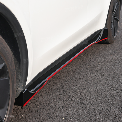 Model Y Juniper Side Skirts Extensions F Style Red Edge Splitter Lip Diffuser Panel for Tesla