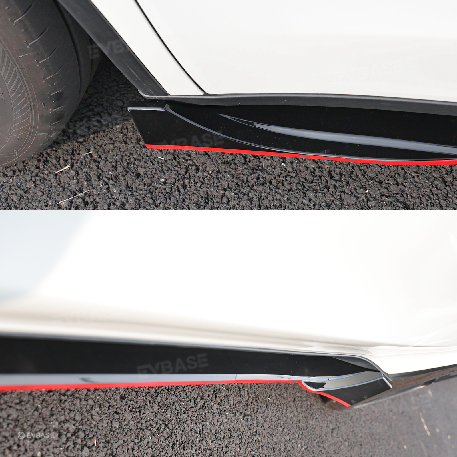 Model Y Juniper Side Skirts Extensions F Style Red Edge Splitter Lip Diffuser Panel for Tesla