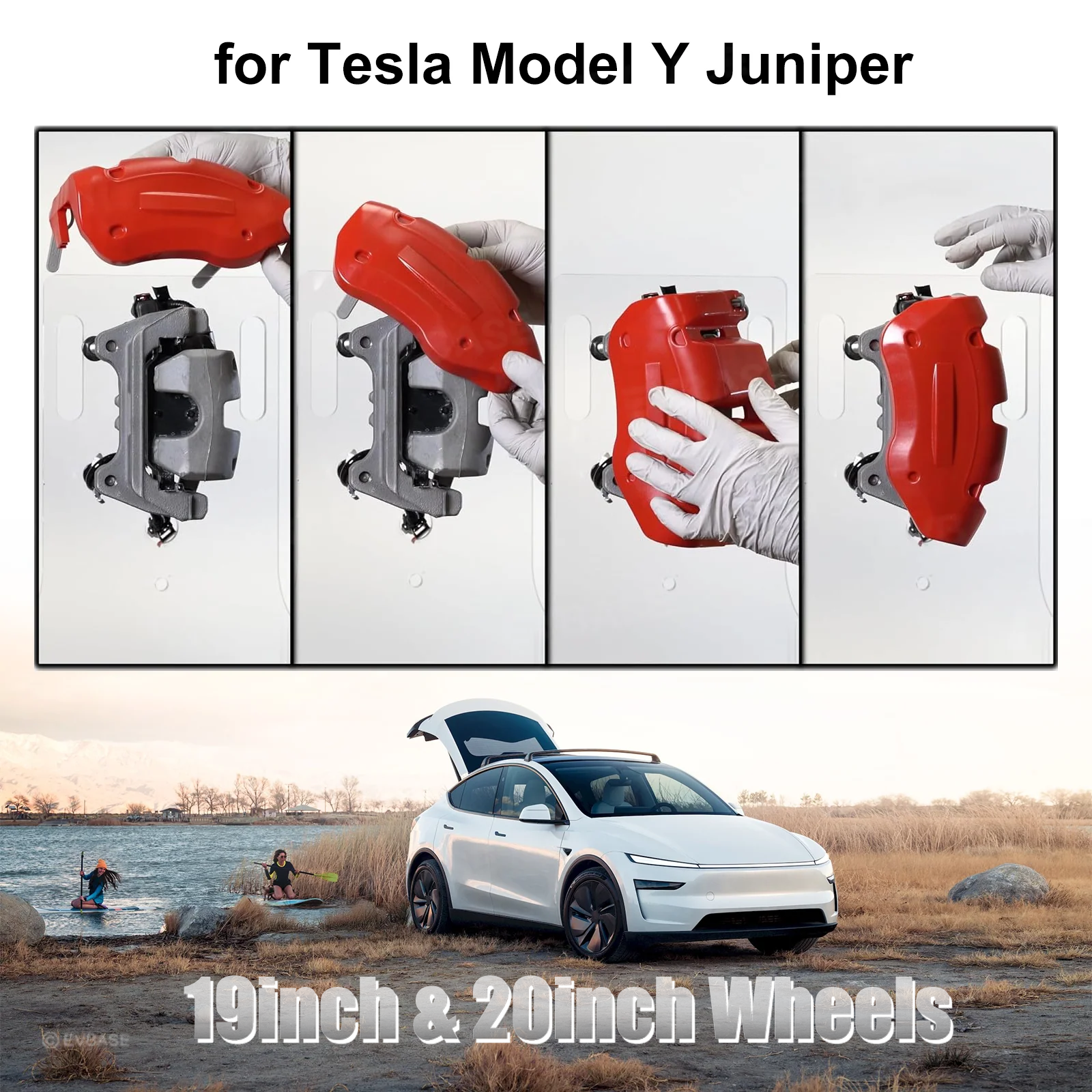 Model Y Juniper Silicone Brake Caliper Cover Protector Set Slip-On Fit & No Wheel Removal