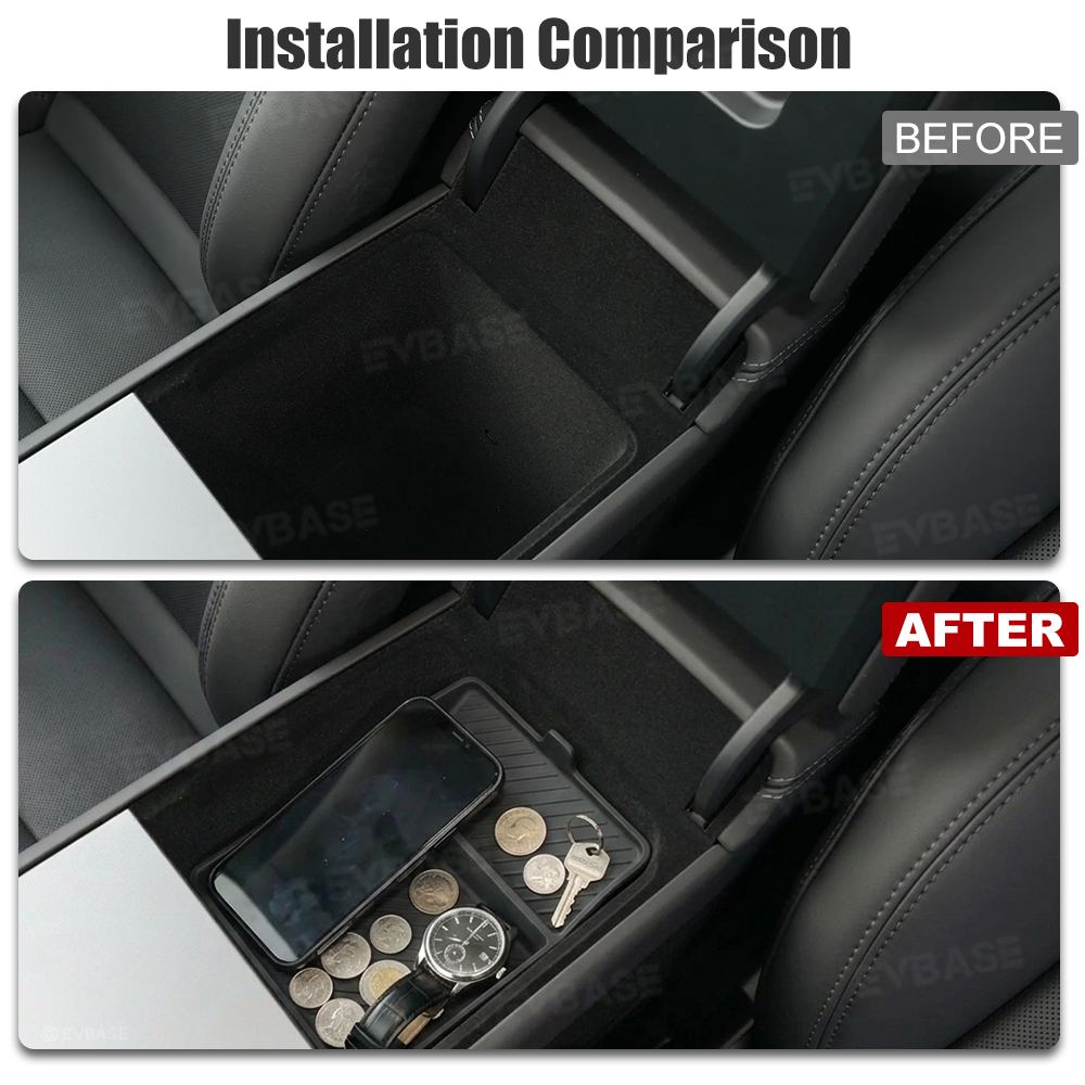 Model Y Juniper Standard Lower Armrest Organizer Silicone Storage Insert Tray