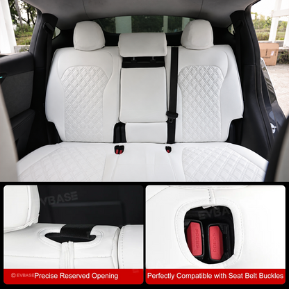 Model Y Juniper Seat Covers NAPPA Leather Seat Protector with Double-Stitched Diamond Quilting