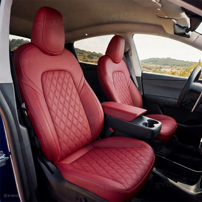 Model Y Juniper Seat Covers NAPPA Leather Seat Protector with Double-Stitched Diamond Quilting