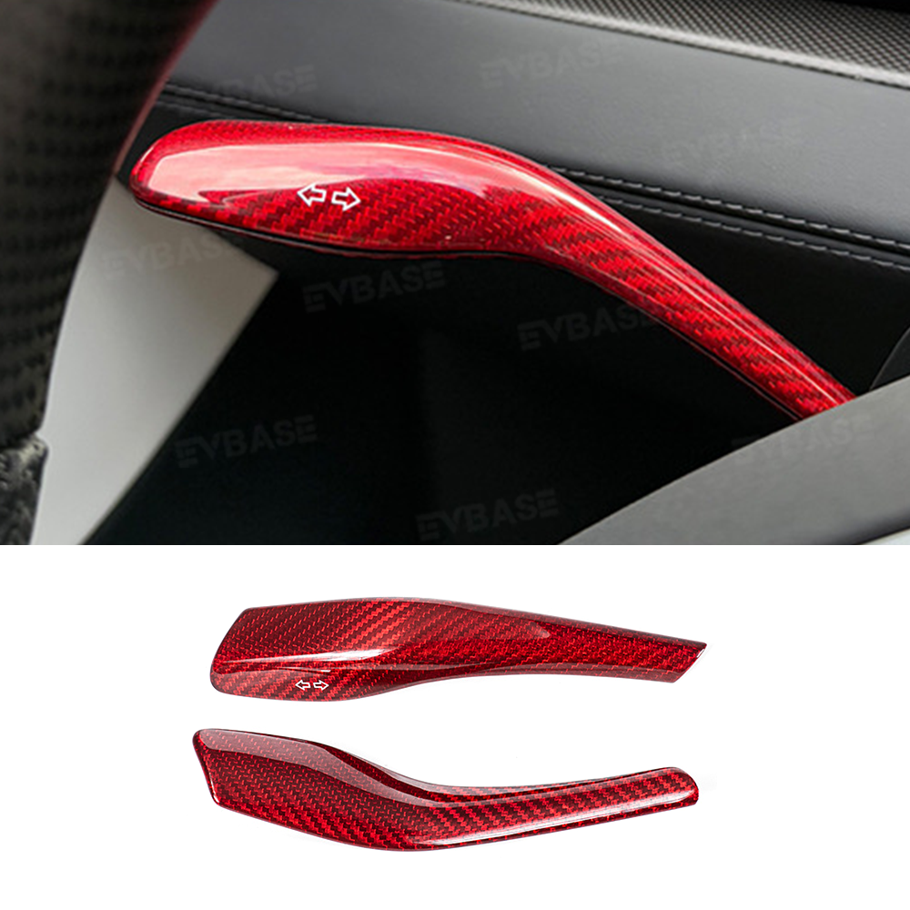 Model Y Juniper Carbon Fiber Turn Signal Stalk Trim Covers for Tesla