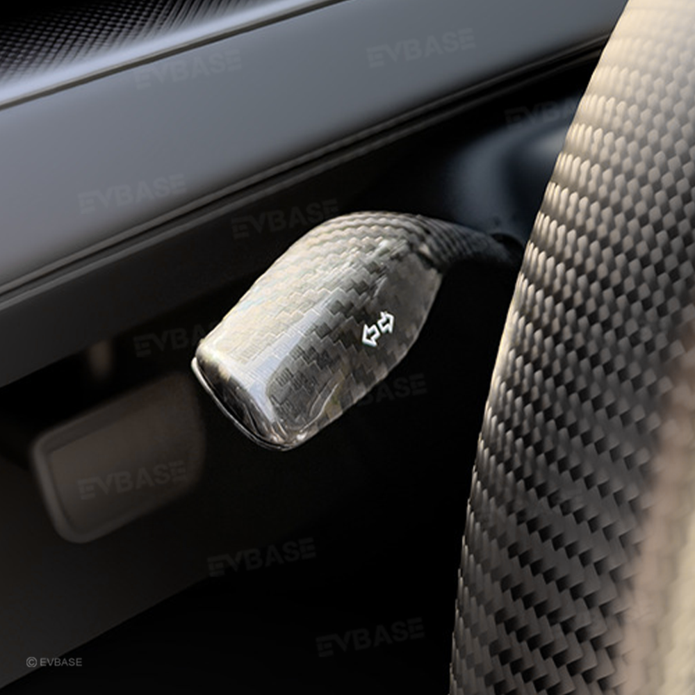 Model Y Juniper Carbon Fiber Turn Signal Stalk Trim Covers for Tesla