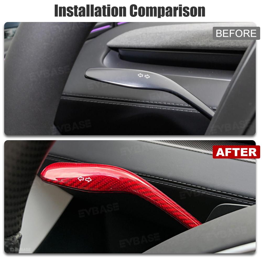 Model Y Juniper Carbon Fiber Turn Signal Stalk Trim Covers for Tesla