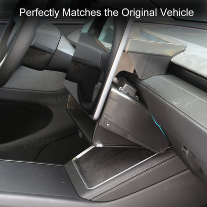 Model Y Juniper Under Screen Storage Box Hidden Foldable Magnetic Organizer Tray for Tesla