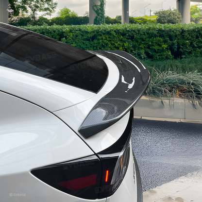 Model Y Juniper V-Style Rear Spoiler Flexible Urethane Carbon Fiber Rear Trunk Lip Spoiler for Tesla