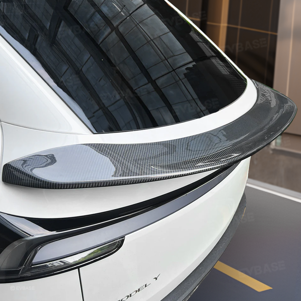 Model Y Juniper V-Style Rear Spoiler Flexible Urethane Carbon Fiber Rear Trunk Lip Spoiler for Tesla