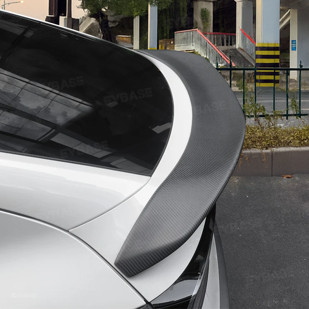 Model Y Juniper V-Style Rear Spoiler Flexible Urethane Carbon Fiber Rear Trunk Lip Spoiler for Tesla