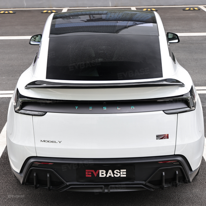 Model Y Juniper V-Style Rear Spoiler Flexible Urethane Carbon Fiber Rear Trunk Lip Spoiler for Tesla