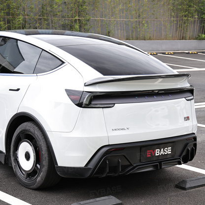 Model Y Juniper V-Style Rear Spoiler Flexible Urethane Carbon Fiber Rear Trunk Lip Spoiler for Tesla
