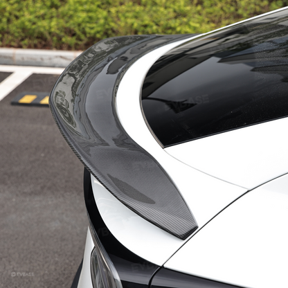 Model Y Juniper V-Style Rear Spoiler Flexible Urethane Carbon Fiber Rear Trunk Lip Spoiler for Tesla