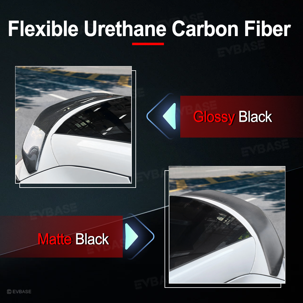 Model Y Juniper V-Style Rear Spoiler Flexible Urethane Carbon Fiber Rear Trunk Lip Spoiler for Tesla