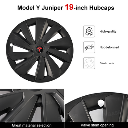 Model Y Juniper Wheel Covers 19 Inch Induction Style Matte Black Hubcaps Rim Covers for Tesla