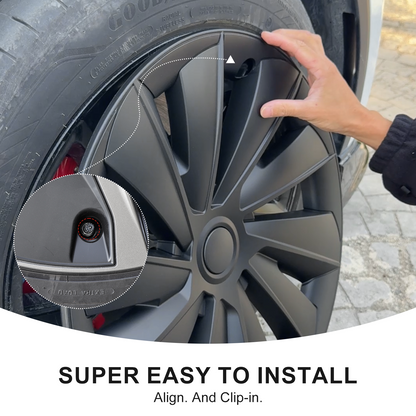 Model Y Juniper Wheel Covers 19 Inch Induction Style Matte Black Hubcaps Rim Covers for Tesla