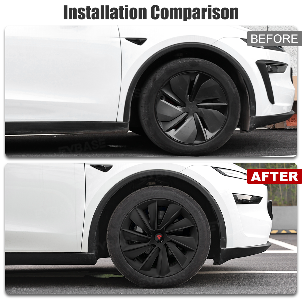 Model Y Juniper Wheel Covers 19 Inch Induction Style Matte Black Hubcaps Rim Covers for Tesla