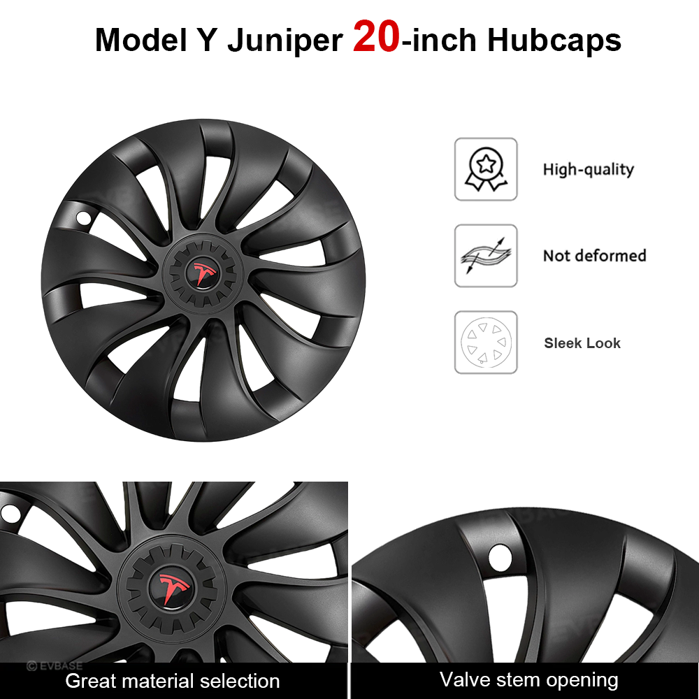 Model Y Juniper Wheel Covers 20" Helix 2.0 Wheels Überturbine Style Matte Hubcaps