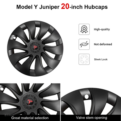 Model Y Juniper Wheel Covers 20" Helix 2.0 Wheels Überturbine Style Matte Hubcaps