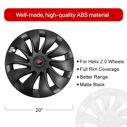 Model Y Juniper Wheel Covers 20" Helix 2.0 Wheels Überturbine Style Matte Hubcaps