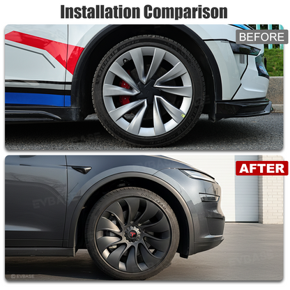 Model Y Juniper Wheel Covers 20" Helix 2.0 Wheels Überturbine Style Matte Hubcaps