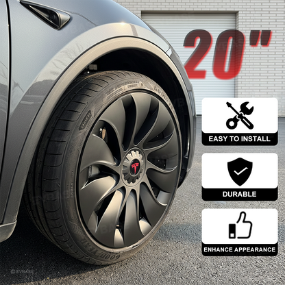 Model Y Juniper Wheel Covers 20" Helix 2.0 Wheels Überturbine Style Matte Hubcaps